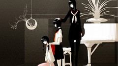 Anime piano long hair anime girls short hair seifuku twintails 