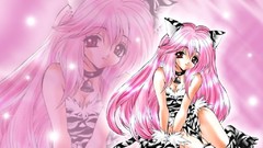 Anime pink hair anime girls animal ears