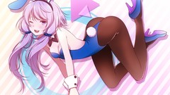 Anime pink hair anime girls animal ears bunny ears