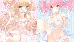 Anime pink hair anime girls bra idolmaster cinderella girls 