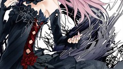 Anime pink hair anime girls guilty crown bare shoulders 
