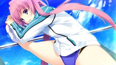 Anime pink hair long hair anime girls game cg twintails gym 