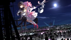 Anime pink hair long hair anime girls mahou shoujo madoka 