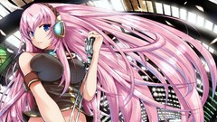 Anime pink hair long hair anime girls vocaloid megurine luka
