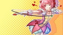 Anime pink hair pink eyes anime girls mahou shoujo madoka 