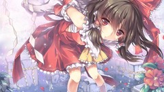 Anime project anime girls hakurei reimu touhou miko video games 