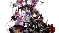 Anime rabbits Bells white roses brunettes nekomimi Cheshire 