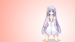 Anime red background red eyes blouse long hair anime girls 