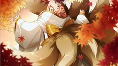 Anime red eyes anime girls animal ears an2a tails redheads 