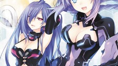 Anime red eyes anime girls blue eyes purple hair cleavage 