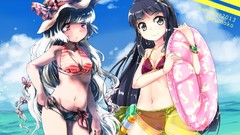 Anime red eyes anime girls fujiwara no mokou touhou black hair 