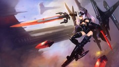 Anime red eyes anime girls purple hair Busou Shinki