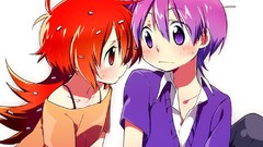 Anime red eyes anime girls purple hair purple eyes redheads