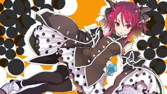 Anime red eyes anime girls short hair redheads thigh highs 
