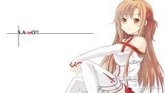 Anime red eyes anime girls sword art online yuuki asuna white 