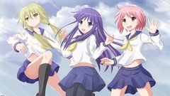 Anime red eyes anime girls yellow eyes seifuku purple hair 