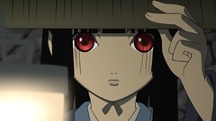 Anime red eyes black hair jigoku shoujo enma ai Straw Hat