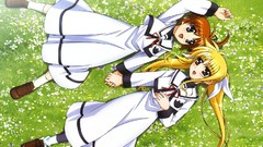 Anime red eyes blondes anime girls purple eyes redheads