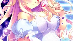 Anime red eyes blondes original characters tight dress