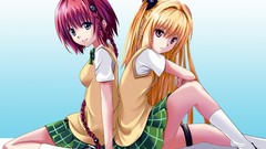 Anime red eyes blondes pink hair long hair pink eyes anime 