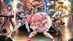 Anime red eyes blue hair anime girls blue eyes mahou shoujo 