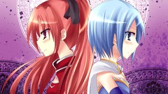 Anime red eyes blue hair anime girls blue eyes mahou shoujo 