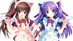 Anime red eyes blush anime girls blue eyes maids nekomimi 