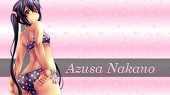 Anime red eyes blush long hair anime girls brunettes k - on 