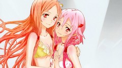 Anime red eyes blush pink hair guilty crown yuzuriha inori 