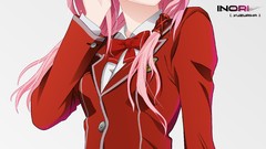 Anime red eyes bows skirts pink hair anime girls school 