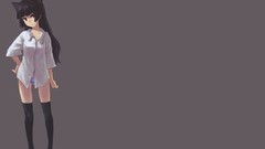 Anime red eyes cancer long hair anime girls black hair animal 