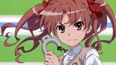 Anime red eyes faces handcuffs schoolgirls bows smiling long 