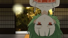 Anime red eyes fun anime girls green eyes Japanese architecture 