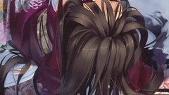 Anime red eyes kimono anime girls