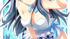 Anime red eyes long hair anime girls animal ears ecchi cleavage 