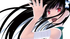 Anime red eyes long hair anime girls black hair sanka rea 
