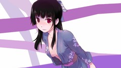 Anime red eyes long hair black hair sanka rea sankarea Japanese 