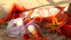 Anime red eyes pink hair anime girls guilty crown yuzuriha 