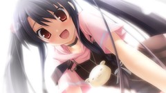 Anime red eyes Ribbons anime girls black hair ikegami akane 