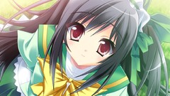 Anime red eyes Ribbons anime girls seifuku black hair