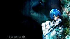 Anime red eyes sitting blue hair anime girls blue eyes neon 