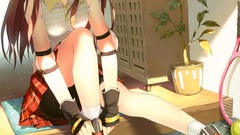 Anime red eyes skirts anime girls artwork Kantoku (artist)