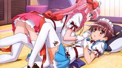 Anime red eyes skirts blush pink hair anime girls blue eyes 