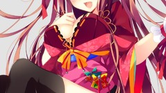 Anime red eyes stockings blush anime girls nekomimi animal ears 