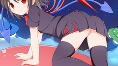 Anime red eyes touhou houjuu nue thigh highs