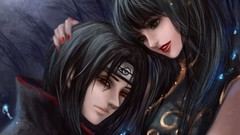 Anime red eyes uchiha itachi naruto shippuden ninjas