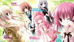 Anime Ribbons blondes blue hair pink hair anime girls brunettes 