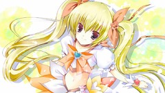 Anime Ribbons blondes blush long hair anime girls brown eyes 