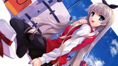 Anime Ribbons blue eyes school uniforms misaki kurehito