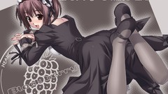 Anime Ribbons brown eyes thigh highs